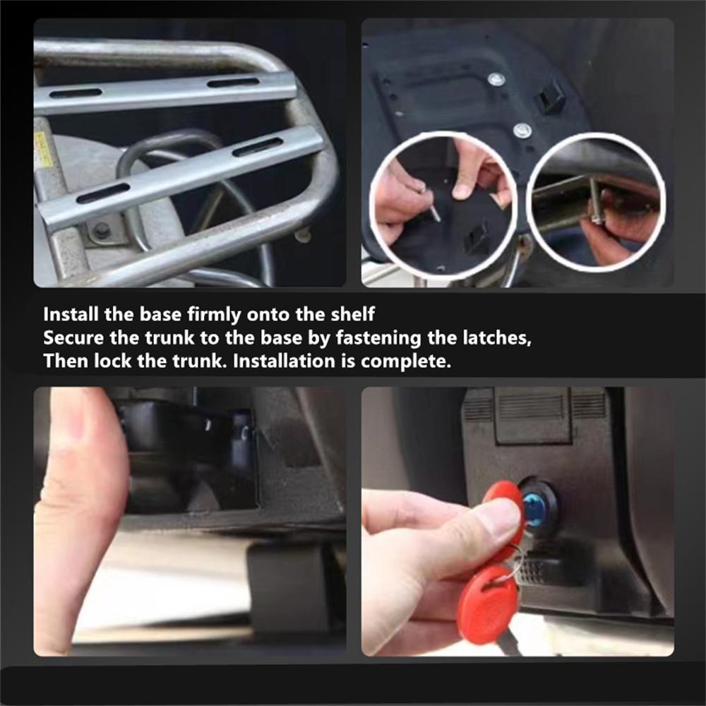 Universal 52L Motorcycle Scooter Rear Box Tail Luggage Storage Large Case 56cm X 43cm X 32cm