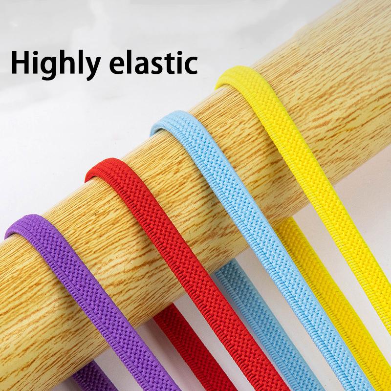 Precision Woven Elastic Shoelaces, 0.8cm High Stretch Flat Laces, Durable No-Tie Strings for Sports & Daily Wear 1Pair/3Pairs