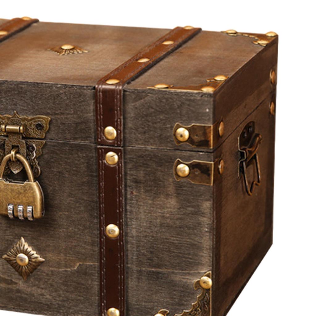 Vintage Holz-Aufbewahrungsbox Schatztruhe Rechteckig Sammlerstück Behälter Geschenk
