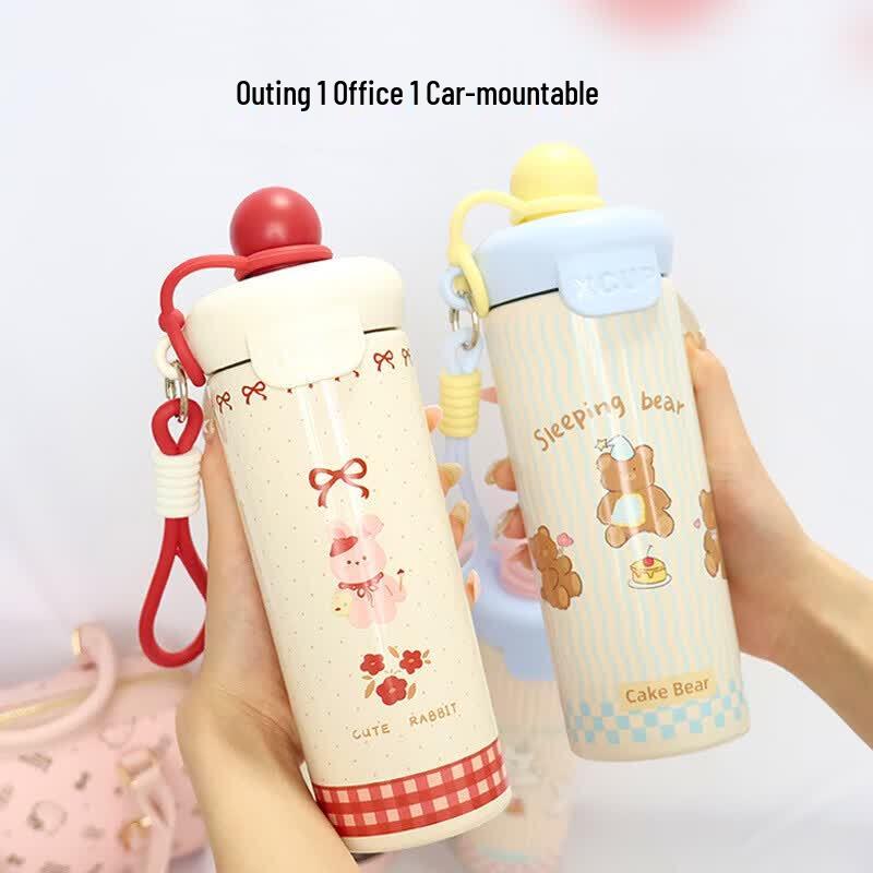 Kabarton Kids 316 Stainless Steel Cartoon Straw Thermos Cup