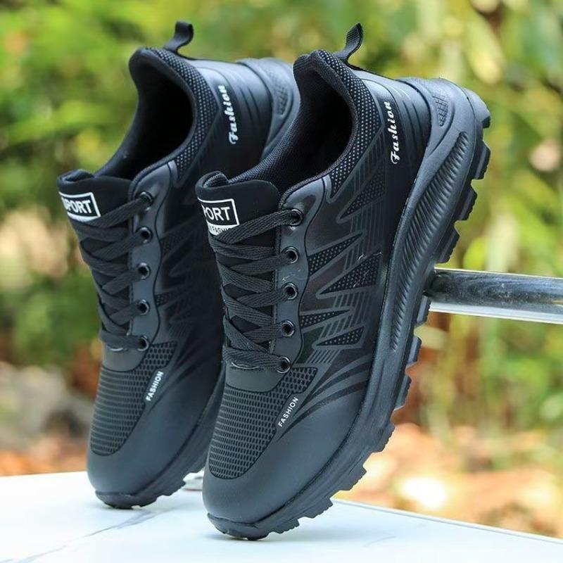Men's shoes autumn leather sneakers men's new black casual shoes men's running shoes