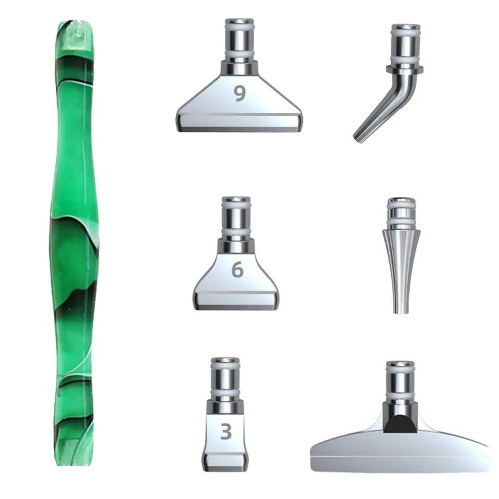 7 Adet/takım Reçine Elmas Boyama Kalemi Çevre Dostu Alaşım Yedek Kalem Başlıkları Çok Yerleştiriciler Nokta Matkap Kalemleri DIY Tırnak Sanatı Aracı