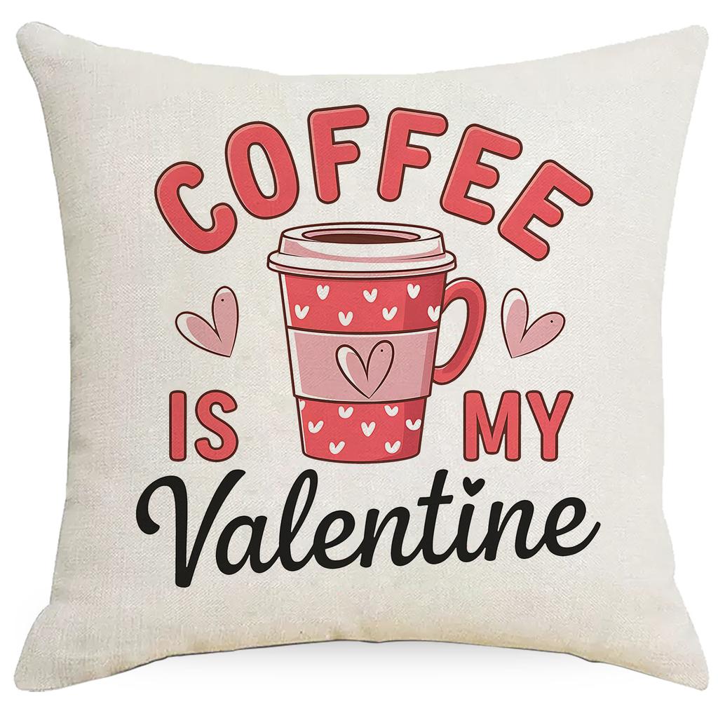 Red Love Letters Valentine's Day Pillowcase Linen Home Sofa Cushion Pillowcase