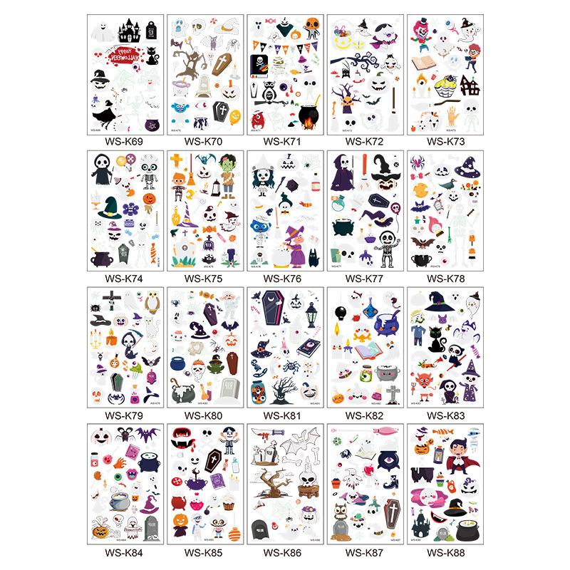 

10/20 шт. Детские мультяшные татуировки, флуоресцентные наклейки, Хэллоуин, карнавальная вечеринка, светящиеся декоративные наклейки, игрушка, подарок для девочки 120x76mm