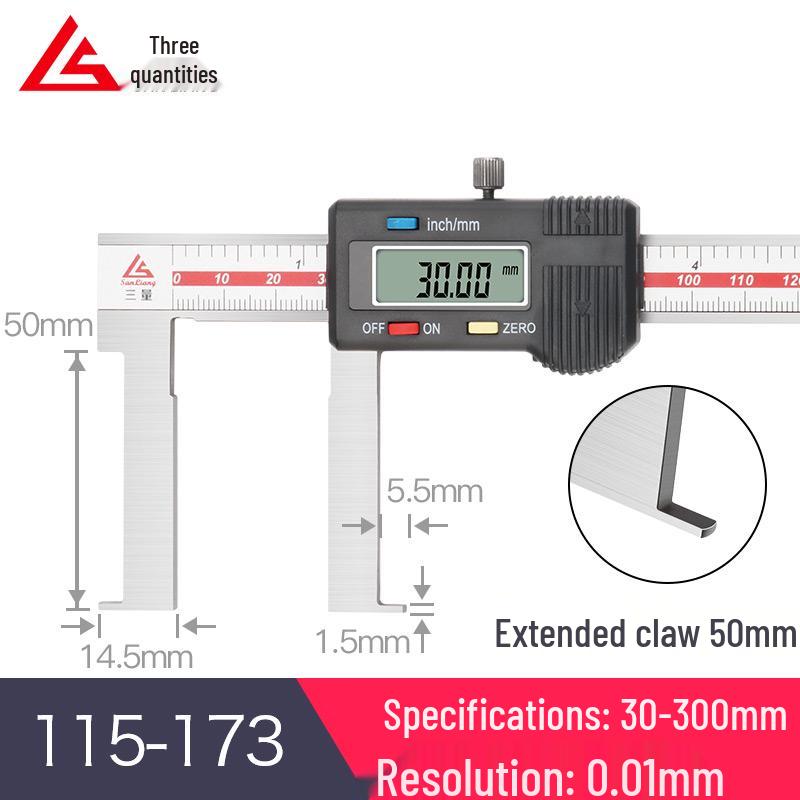 Stainless Steel Digital Vernier Caliper 10-150mm for Inner/Outer Groove Measurement