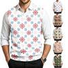 Gilet lavorato a maglia in lana con scollo a V casual da uomo con stampa natalizia per feste festive