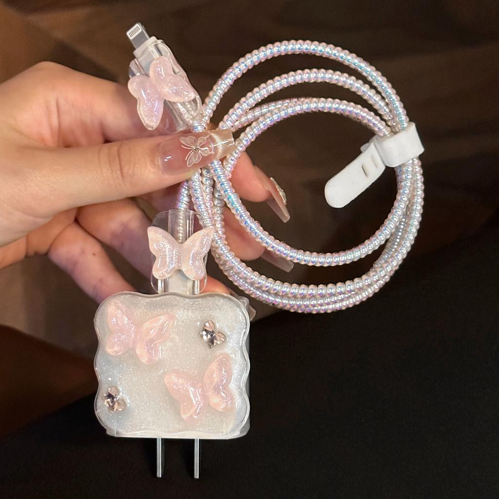 Butterfly Charger Protective Case Cable Protector For iPhone 18W/20W Fast Charging Cable Data Anti-break Charger Protective Rope