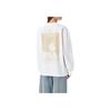 Ganni Logo Print Round Neck Long Sleeve Pullover T-Shirt Women Tops White T39383649151