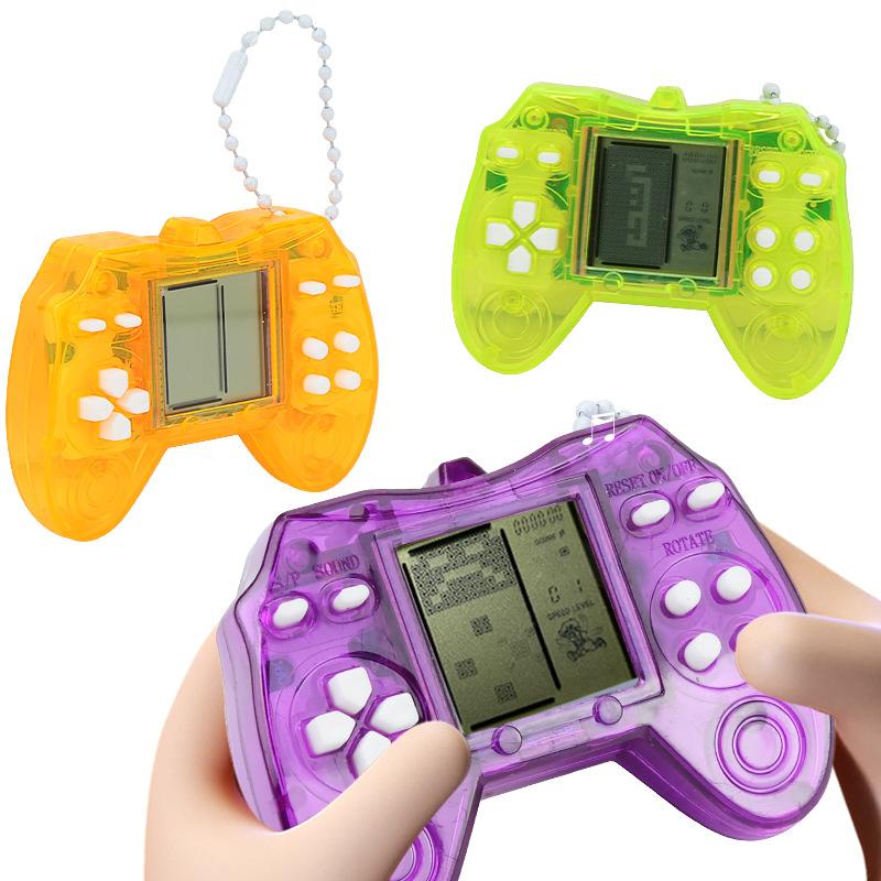 Handle-Shaped Mini Game Console Bead Chain Pendant, Handheld Digital Puzzle Square Game Toy