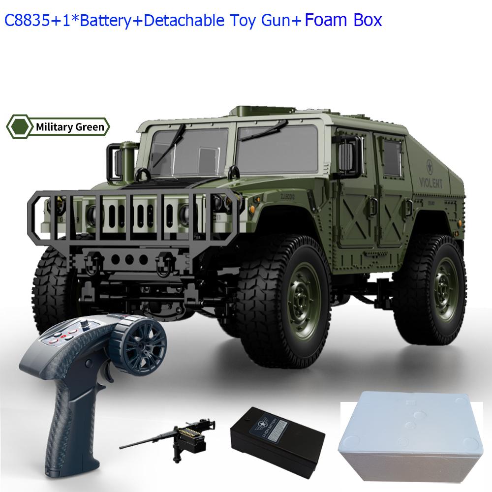 C8835 1:14 RC Car 2.4G Remote Control Car 4WD Off-road Climbing Simulation All-terrain RC Crawler Military Jeep JJRC RC Toys