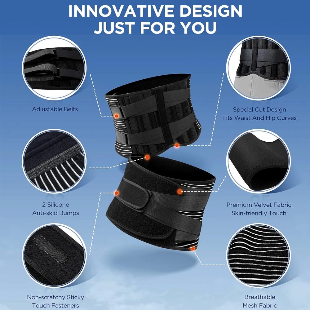 For Back Support Belt with Lumbar Pad Ergonomic Style 3D Knitted for Pain Relieving PracticalDesign UsefulFeatures