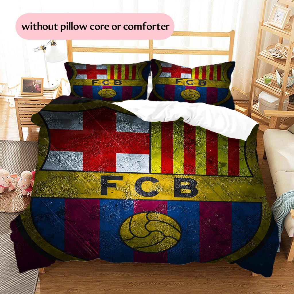 Povlečení s motivem FC Barcelona Domácí dekorace Narozeninový dárek (1 * povlak na přikrývku + 2 * povlak na polštář, bez výplně)