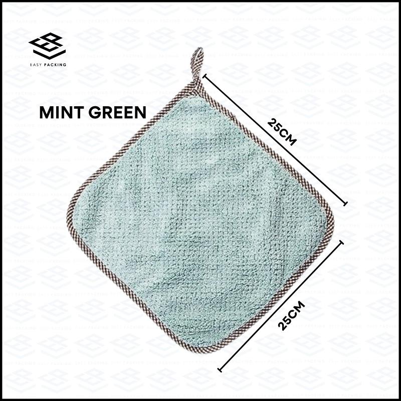 1PC Pineapple Plaid Cloth Non-stick Oil Kitchen Dish Towel Hangable Kitchen Cleaning Wipes Coral Fleece