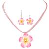 Sweet And Rich Flower Wax Rope Temperament Necklace Earring Set, Necklace Set