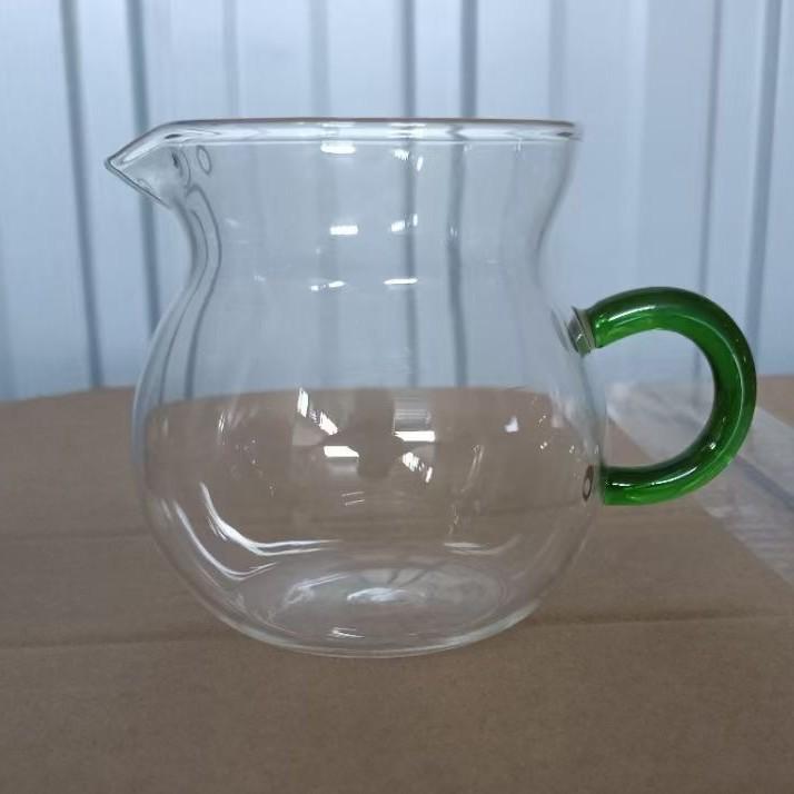 Square Glass Teapot Set with Stainless Steel Filter - Kung Fu Style Tea Dispenser and Fairness Cup for Household Use.