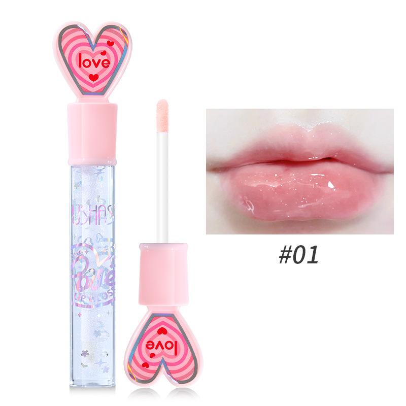 6-color liquid matte lip gloss, heart-shaped mirror surface, water luster, red lips, sweet and plump lips, shiny and lustrous