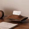Wood Grain Tissue Box Hollow Paper Towel Holder Geometric Flat Storage Box Napkin Holder Home Decoraction Luxury