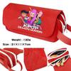 Cartoon Print Large Capacity Double Layer Portable Pencil Bag, Stationery Bag For Primary And Secondary School Students