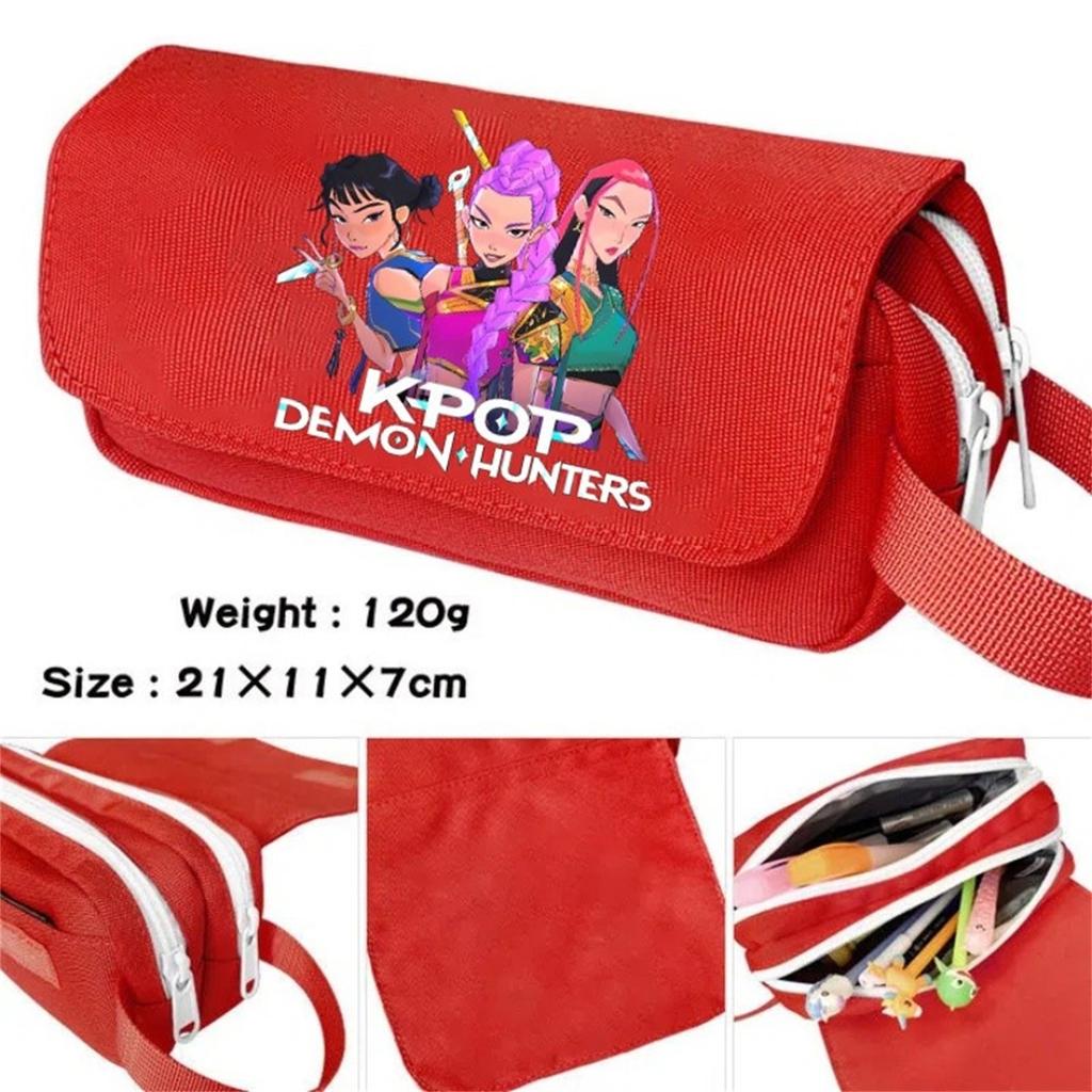 Cartoon Print Large Capacity Double Layer Portable Pencil Bag, Stationery Bag For Primary And Secondary School Students