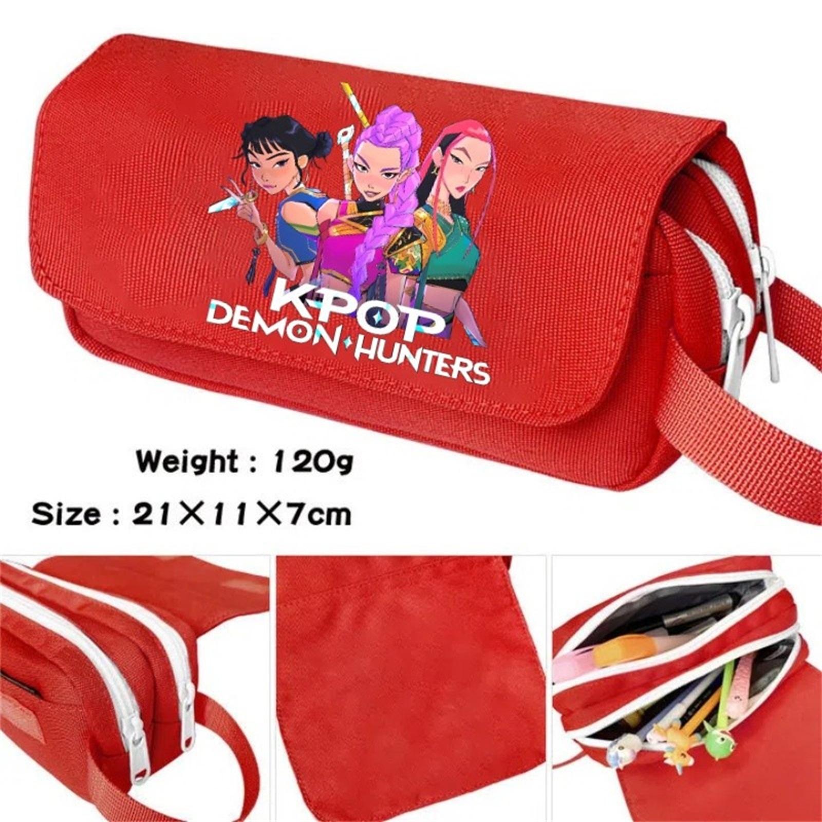 

Cartoon Print Large Capacity Double Layer Portable Pencil Bag, Stationery Bag For Primary And Secondary School Students One Size