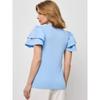 Splicing Chiffon Petal Short Sleeved Round Neck Women's T-shirt Slim Fit and Versatile Casual Top