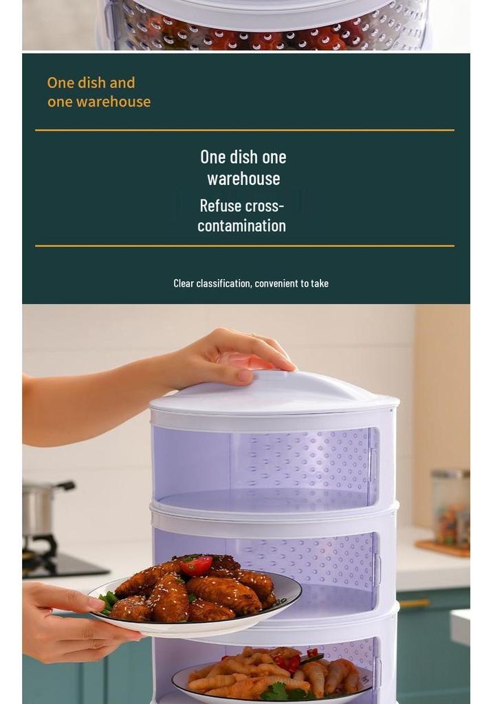 Breathable Insect-Proof Kitchen Storage Rack with Thickened Vegetable Cover and Overnight Dish Insulation