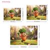 2D Flat Cute Vegetable Backdrop Cheerful Carrot In the Sunlit Garden Background Cloth