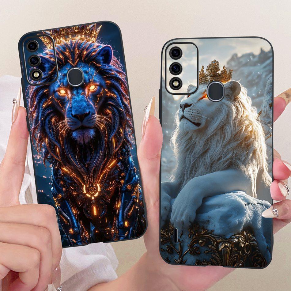 For ITEL A48 Cool Dragon Tiger Pattern Phone Case For Itel A48 Black Silicone Soft Cases