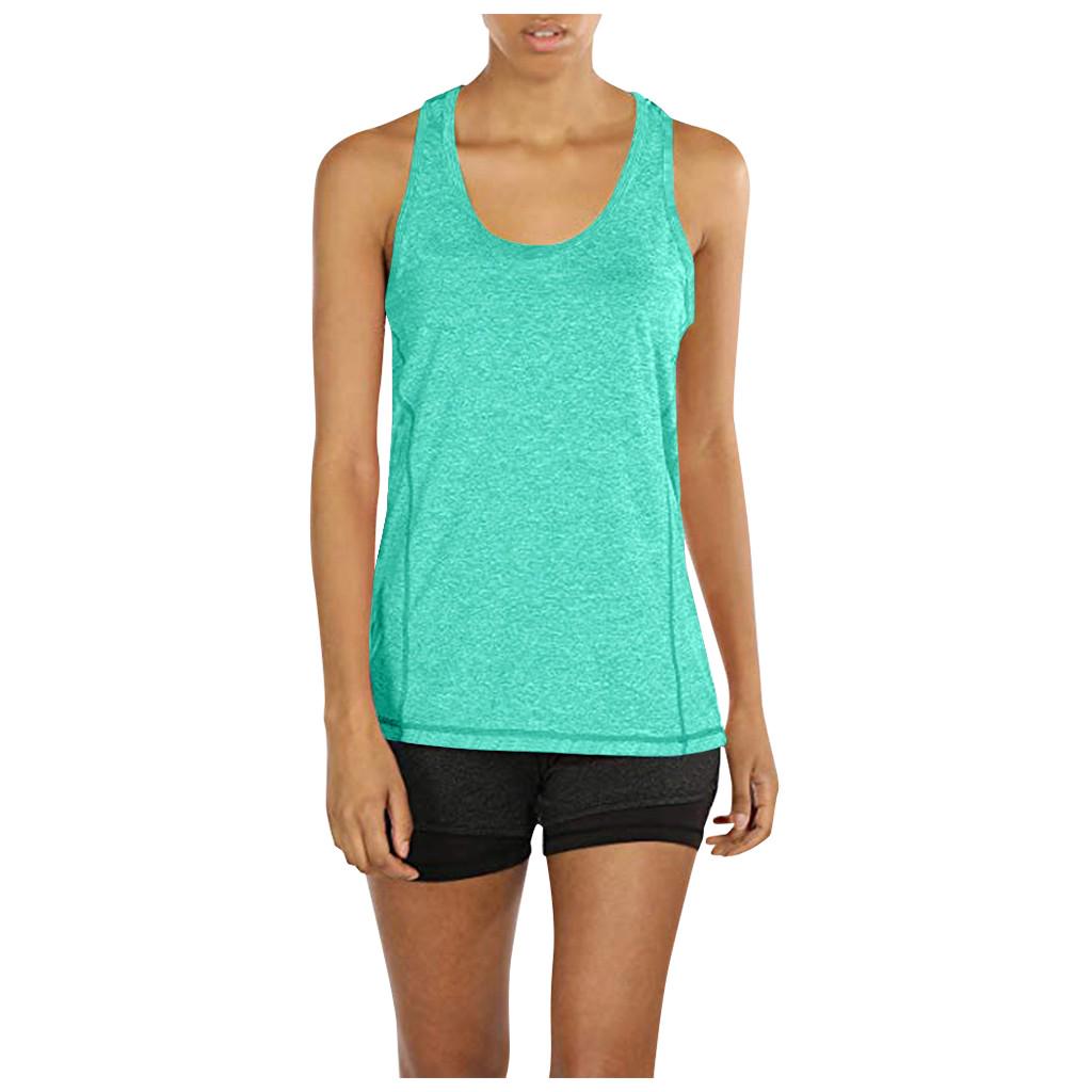 

Women Activewear Running Workouts Yoga Sport Racerback Tank Tops зелёный
