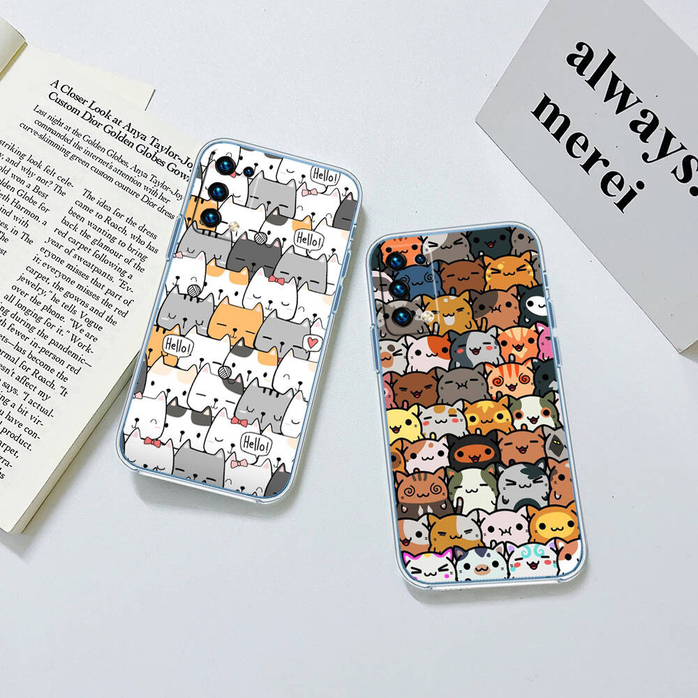 Cat Cartoon Case for Motorola G10 G20 G04 E30 E40 E22 E20 E13 E15 G22 G23 G05 G75 G35 G55 E22S E7 G6 G7 G8 G9 Plus Power Play