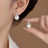 2024 High-End French Pearl & Zircon Earrings - Elegant Women's Fashion, Simple & Versatile.