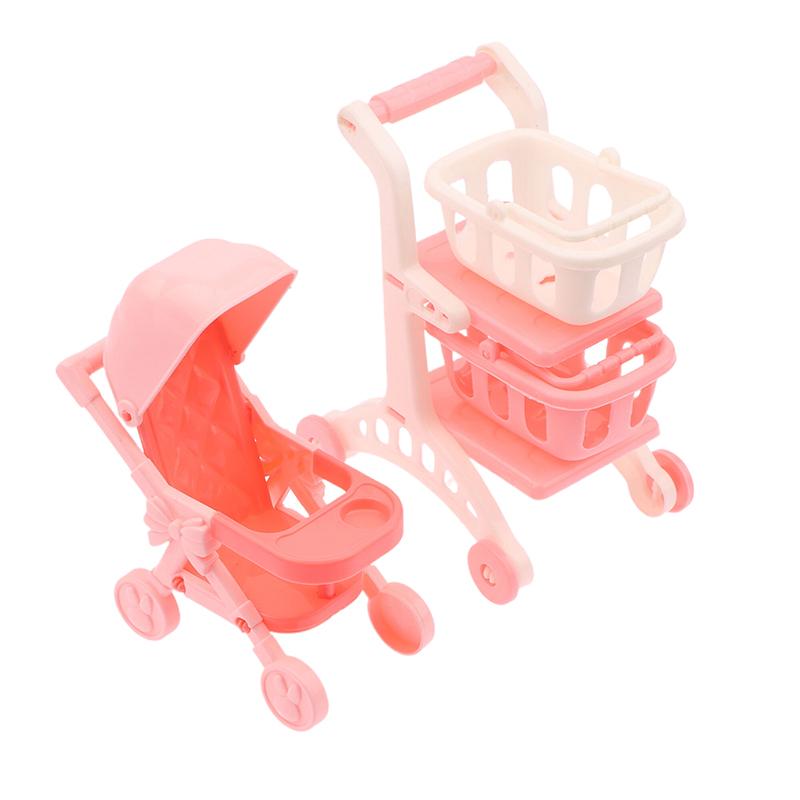 1/12 Κουκλόσπιτο Προσομοίωση Μίνι Καλάθι Σούπερ Μάρκετ Καροτσάκι Μωρού Μοντέλο Καλαθιού Αγορών Αξεσουάρ Διακόσμησης Κουκλόσπιτου