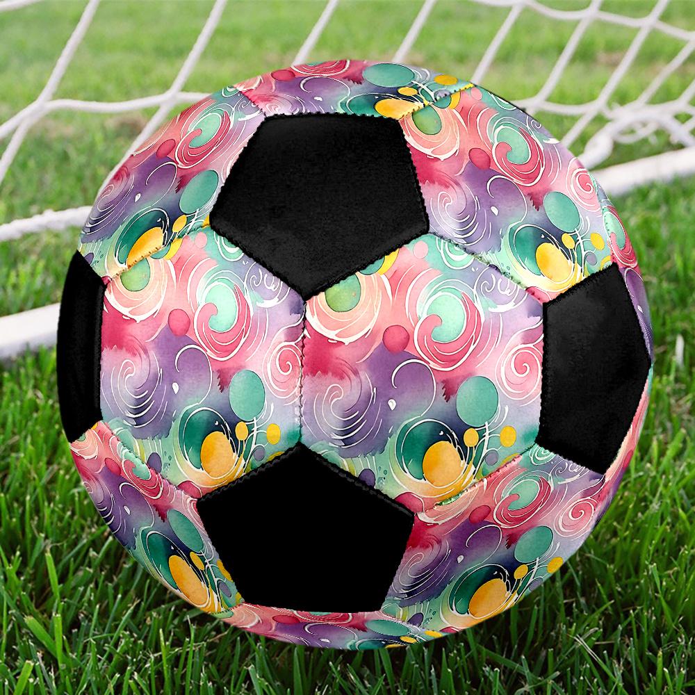 1PC Colorful Abstract Swirls Soccer Ball Size 5 Football Machine Sewn Indoor/Outdoor Universal Football A109