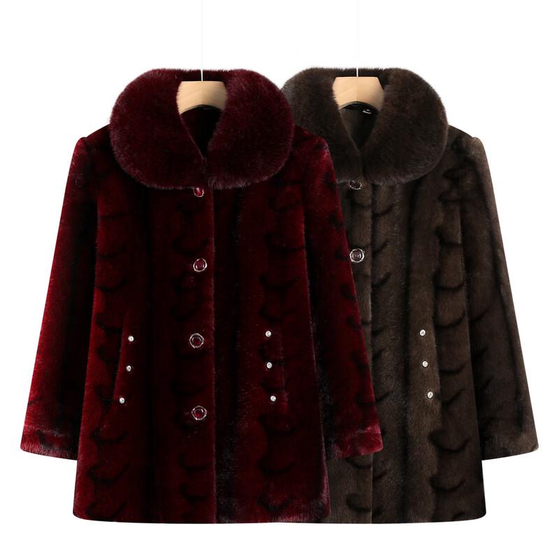 Yalu Women's New Chinese Style Winter Faux Mink Velvet Coat