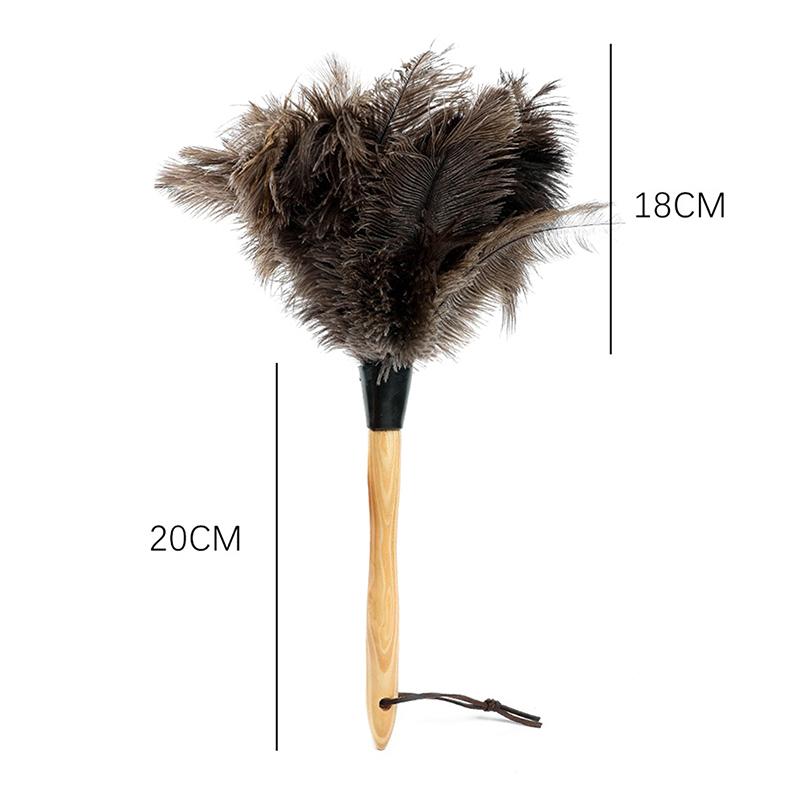 Feather Duster Wooden Handle Duster Anti-Static Dust Removal Dusters Ostrich Duster Feather Fur Brush For Home Cleaning Tools
