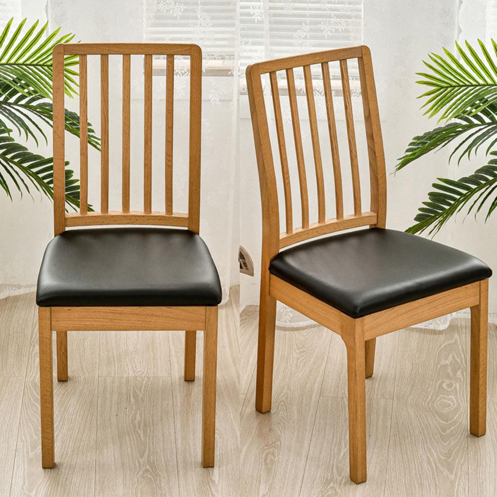 Waterproof PU Chair Cushion Cover For Kitchen Dining Room Leather Seat Cover Dining Room Chair Seat Cushion Cover Solid Color