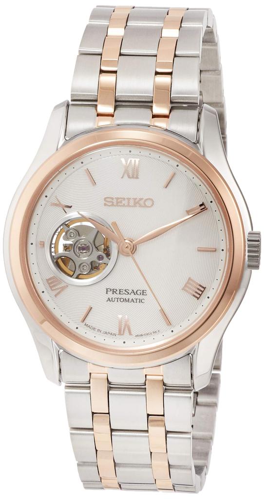 Wristwatch PRESAGE Mechanical Automatic Winding Hand Japanese Garden Motif Open Heart Roman Numerals SARY174 Pink Gold [Seiko Watch] (Presage) (With