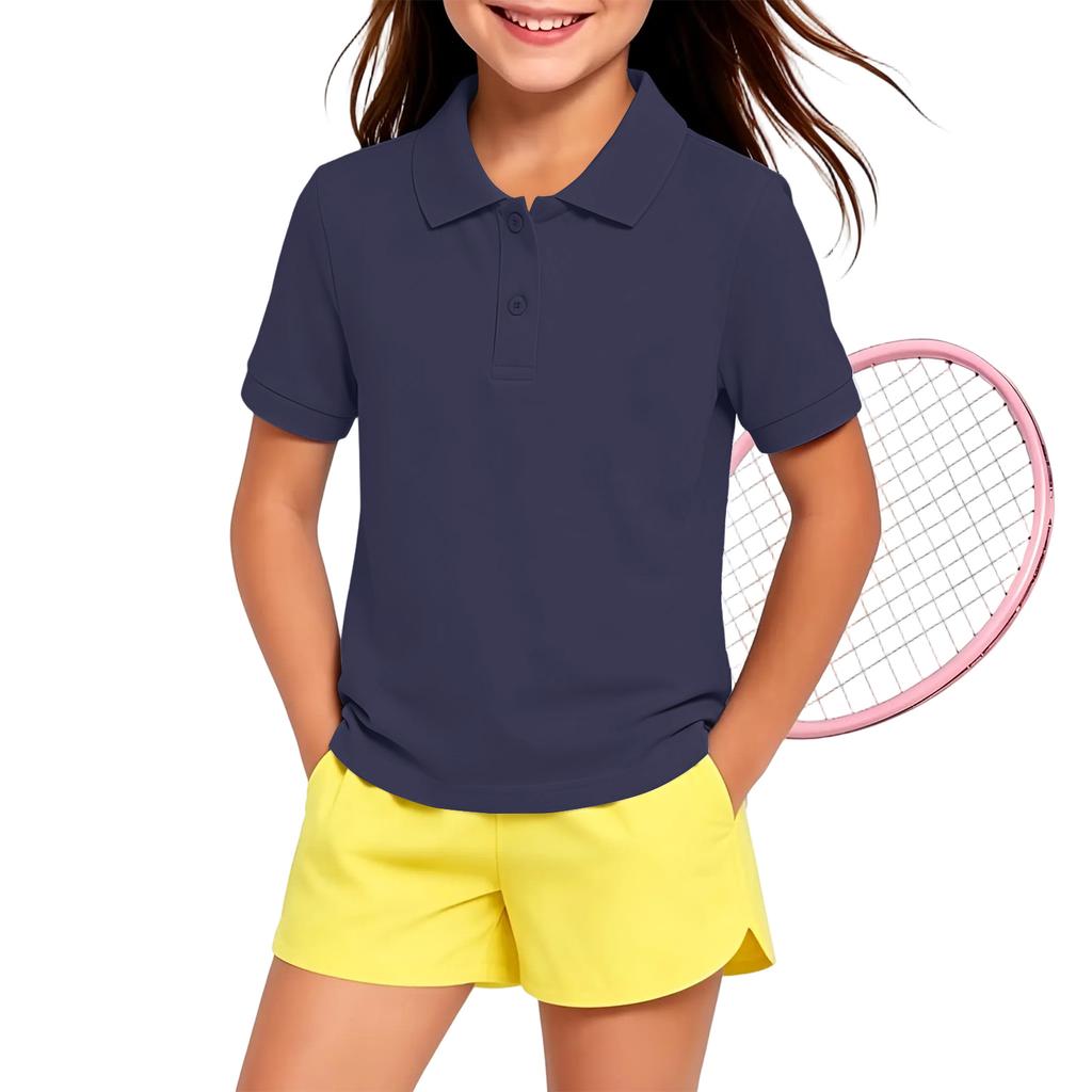 Kids Quick Dry Shirt with Collar for School Class Uniform and Everyday Wear