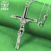 ALITREE 925 Sterling Silver Jesus Cross Pendant Necklace For Women necklaces Fashion Party Birthday Wedding Anniversary Jewelry