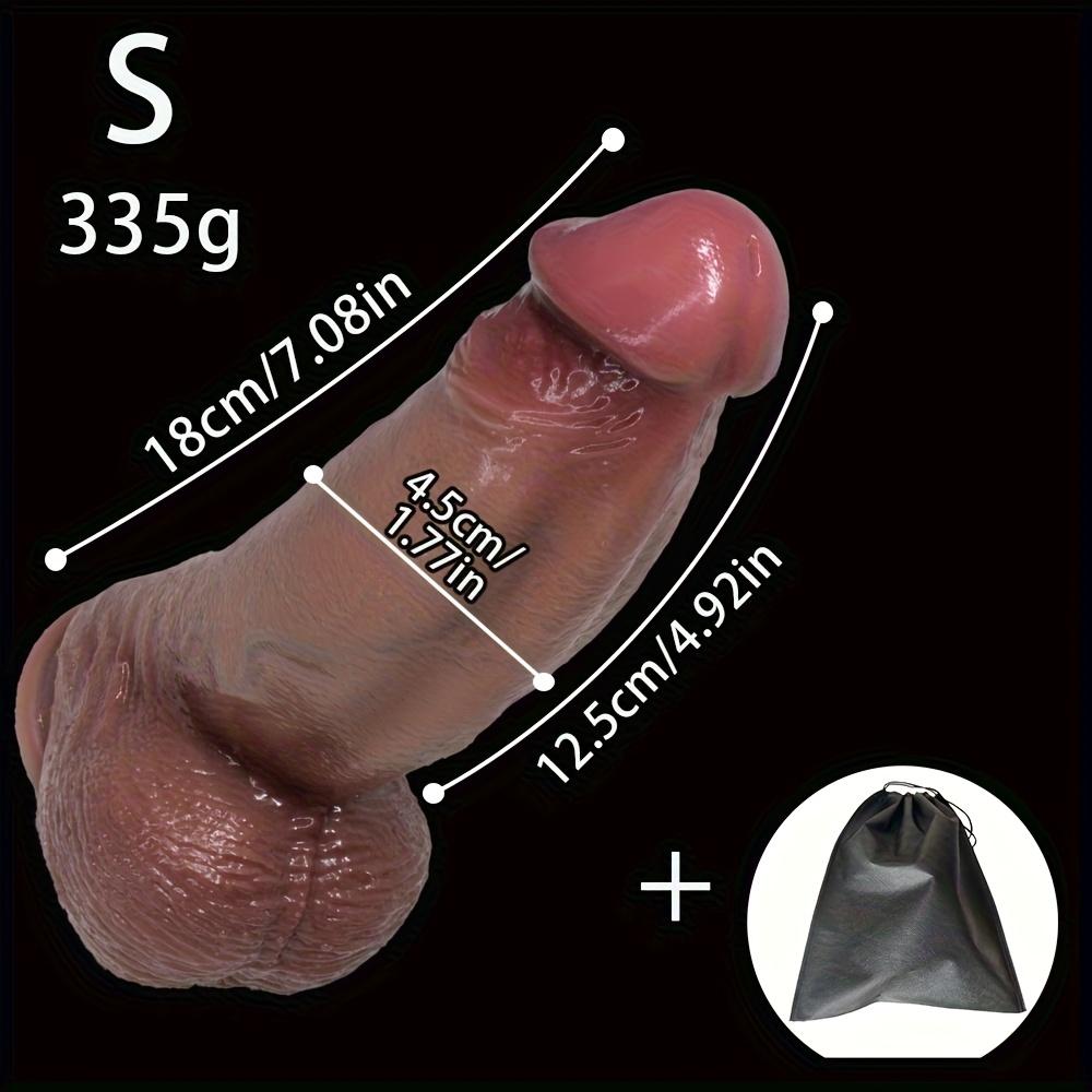 Realistic Silicone Suction Cup Dildo, Liquid Silicone Veined Penis Toy, 3 Sizes (S/M/L), Soft Skin Feel Stimulator for Women Men & Couples