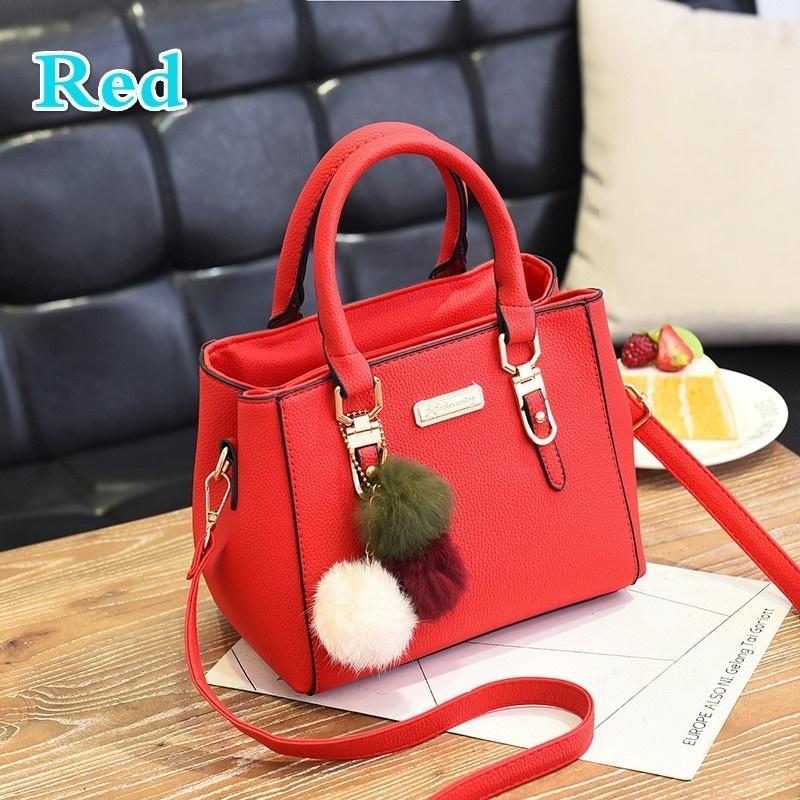commodity Fashion Women Handbags Hairball PU Leather Totes Bag Top-handle Crossbody Bag Shoulder Bag