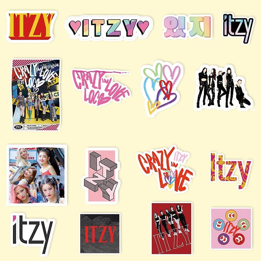 94Pcs ITZY Sticker Pack Crazy Lover Album Sticker Pack Waterproof Sticker ITZY Cartoon Sticker for Fans