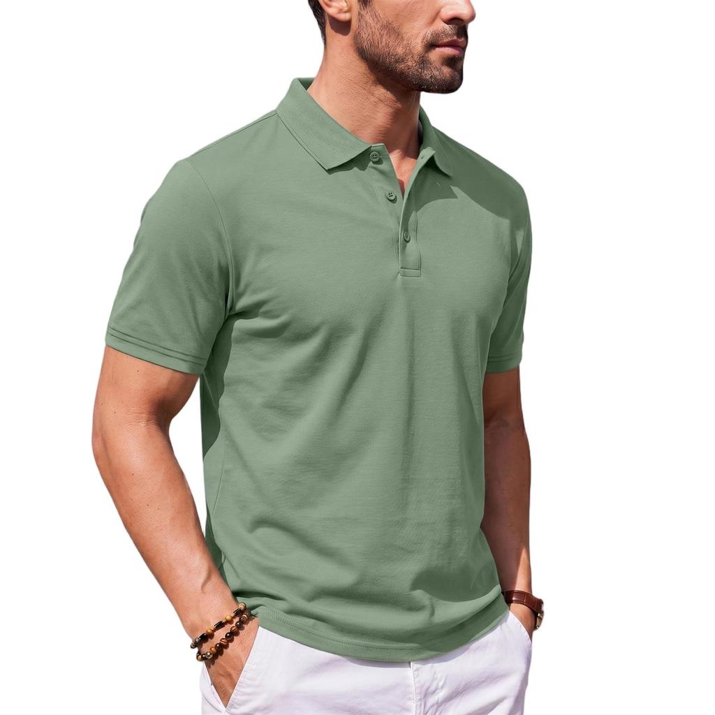 Classic Business Casual Polo Shirts for Men Short Sleeve Golf Shirts for Men Button Down Shirt Men Dress Shirts for Men