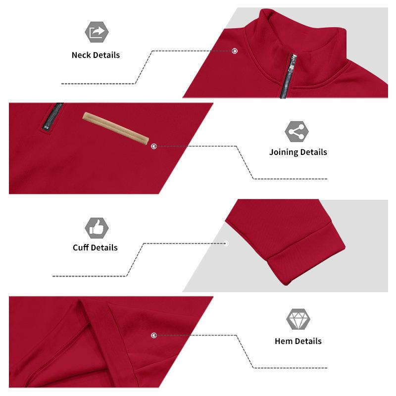Men's Winter Heavyweight Velvet-Lined Loose-Fit Stand Collar Pullover Hoodie