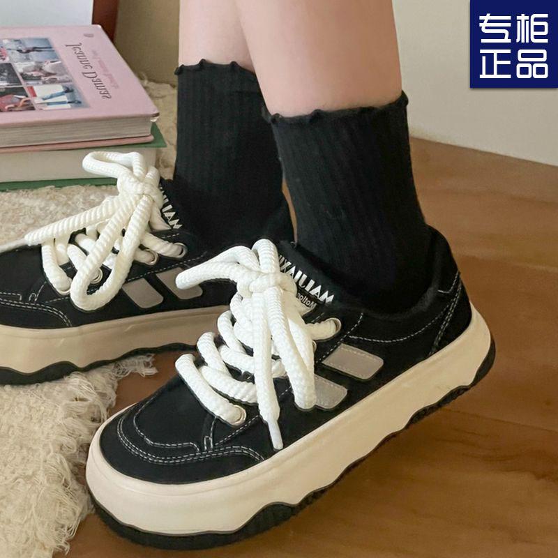 Mango head platform canvas shoes women's niche design sense retro casual board shoes spring new ins small