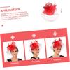 LIOOBO Fascinator Hat Headband with Mesh Plume Flower Detail Red Cocktail Tea Party Wedding Hat for Women and Special Occasion Accessories