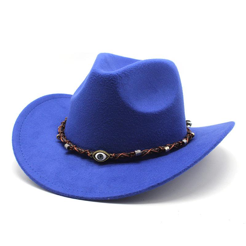 Versatile Western Cowboy Hat Rolled Brim Hat Men'S And Women'S Tibetan Top Hat