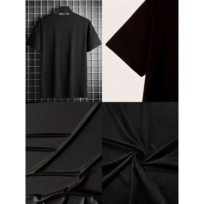 Europejskie rozmiary Męska koszulka z krótkim rękawem na co dzień - Oddychająca letnia koszulka outdoor z nadrukiem graficznym w stylu western, Regularny krój, Okrągły dekolt