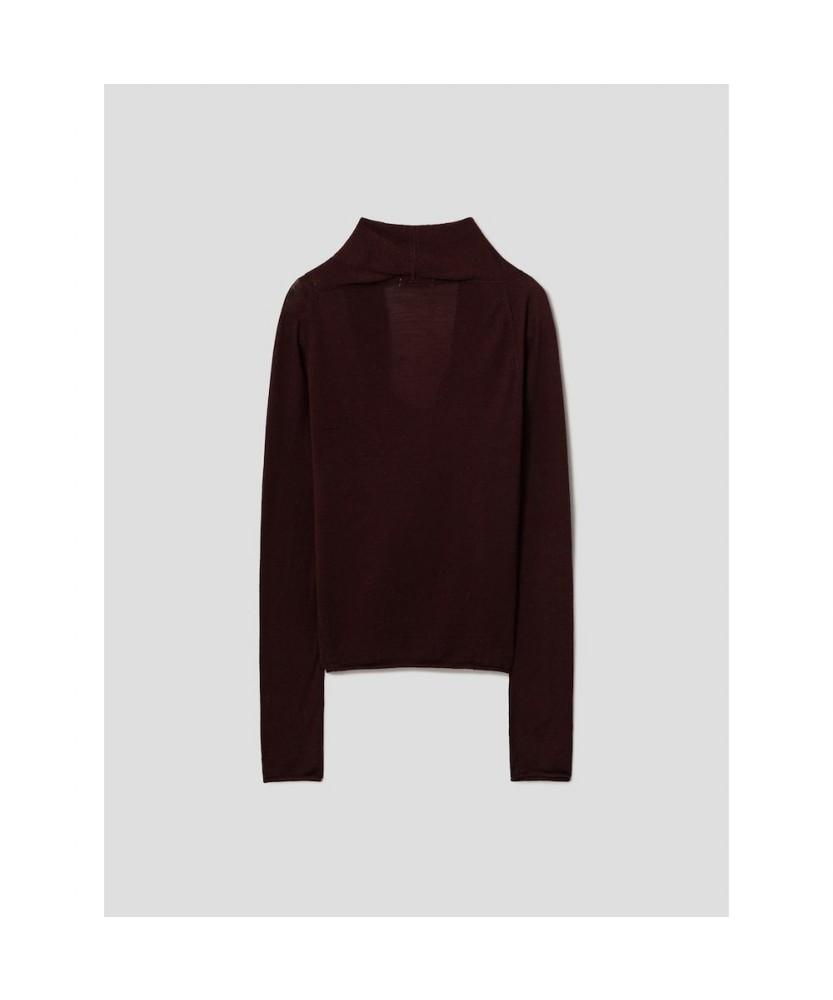 ANGGAE Cowl Neck Pullover Brown