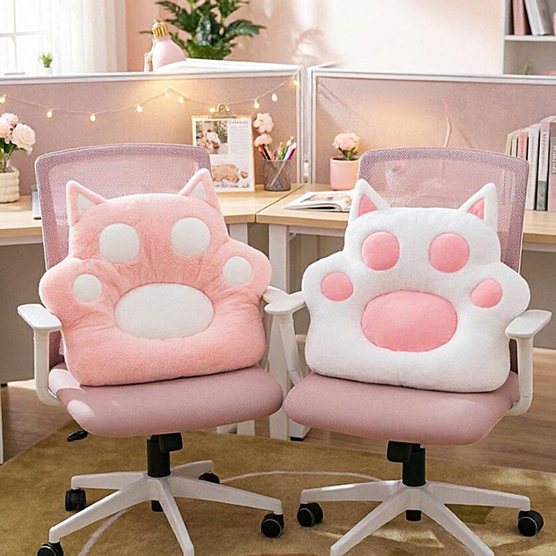 Cute Cat Paw Seat Cushion & Plush Toy for Office or Living Room - Ideal Birthday Gift